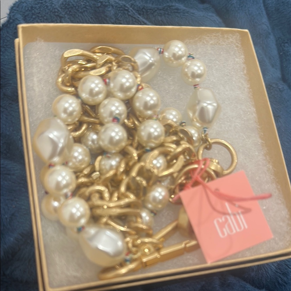 Cabi Gold and Pearl Necklace